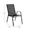 Flash Furniture Brazos 5 Piece Patio Set w/Tempered Glass Patio Table w/4 Chairs w/Black Material Seats and Backs FV-120B-303C-GG - alternate 2
